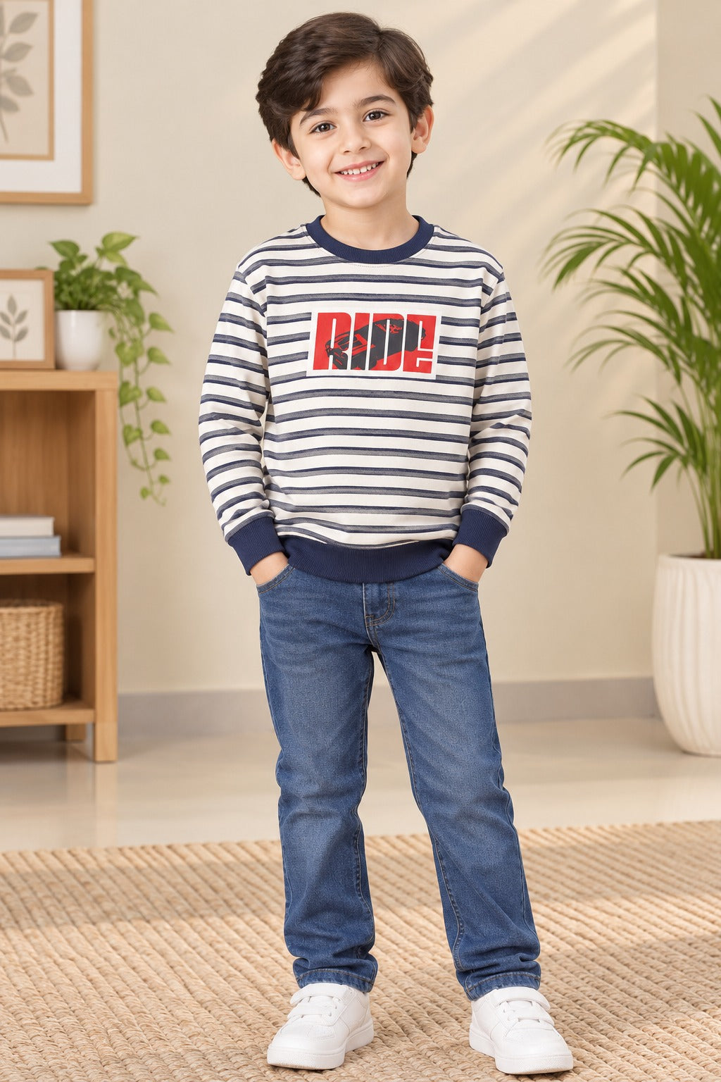 BKT STRIPED BOYS SWEAR SHIRT