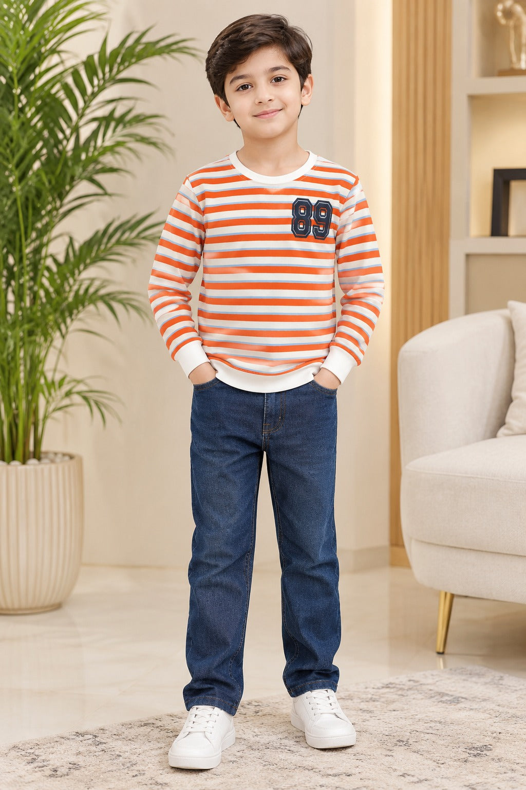 BKT STRIPED BOYS SWEAR SHIRT