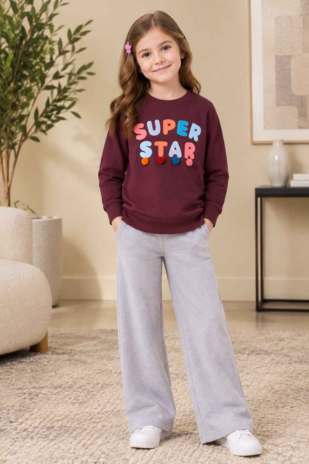 BABY TOSS GILRS SWEAT TEE SHIRT